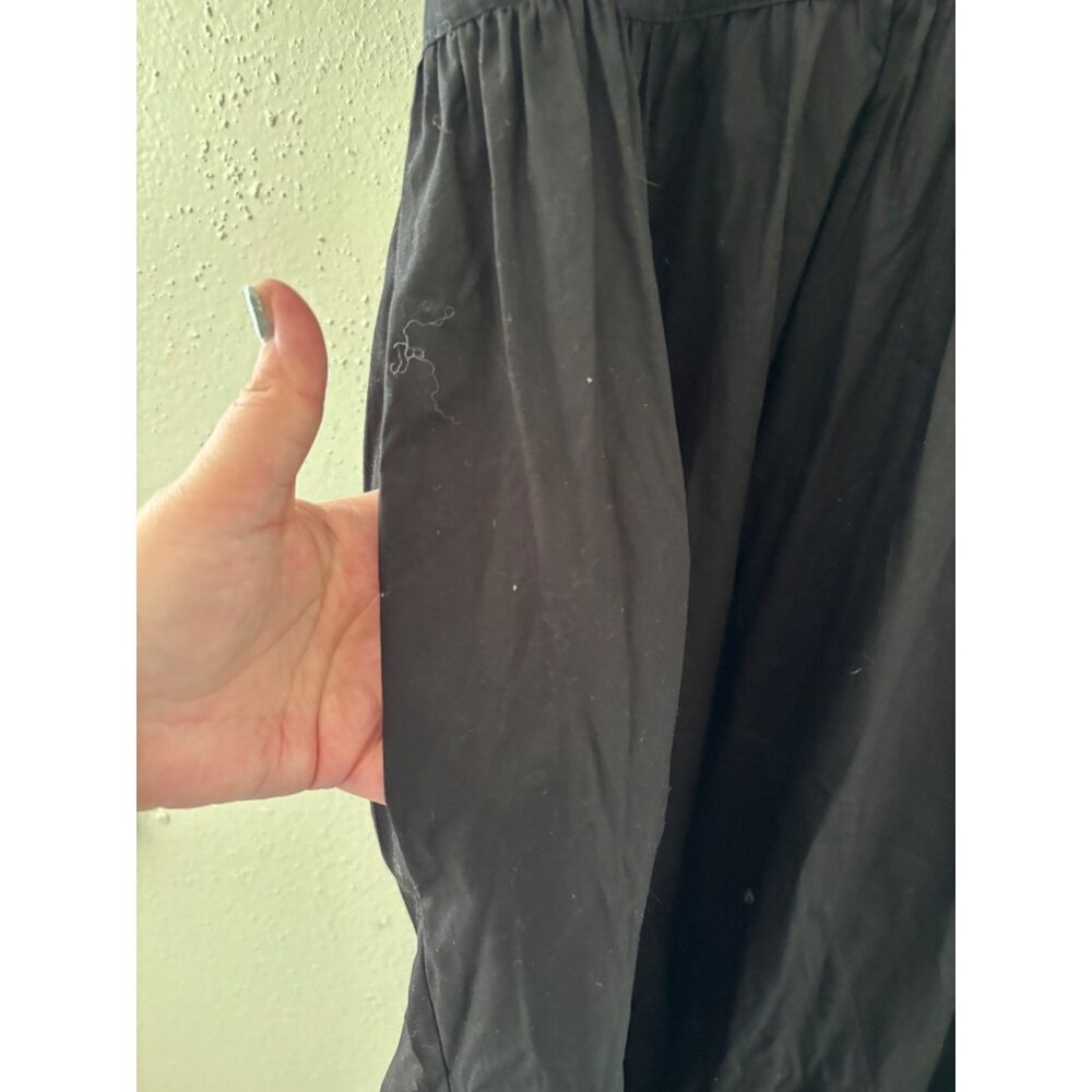 French Connection Black Puff Sleeve V-Neck Maxi Dress XXL Cotton Blend NWOT - Picture 13 of 13